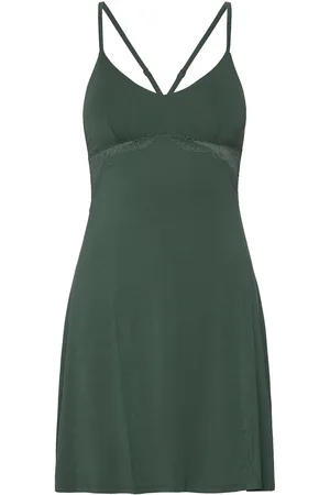 Hunkemöller Sd Jersey Lace Back Detail Nattøj Khaki Green