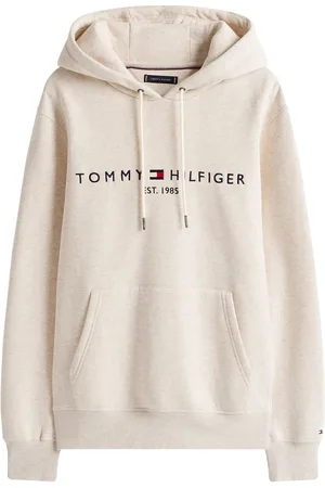Tommy Hilfiger Tommy Logo Hoody Tops Sweatshirts & Hoodies Hoodies Cream