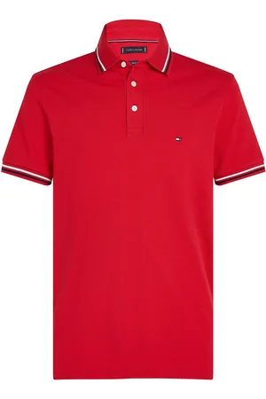 Tommy Hilfiger Tipped Slim Fit Seasonal Polo Tops Polos Short-sleeved Red