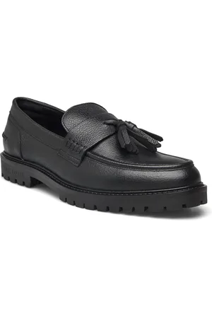 Les Deux Thatcher Grain Tassel Loafer Loafers Flade Sko Black