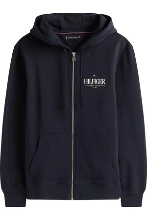 Tommy Hilfiger Hilfiger Stacked Hooded Zip Th Tops Sweatshirts & Hoodies Hoodies Navy