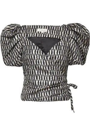 By Malina Ditte Wrap Blouse Tops Blouses Short-sleeved Multi/patterned
