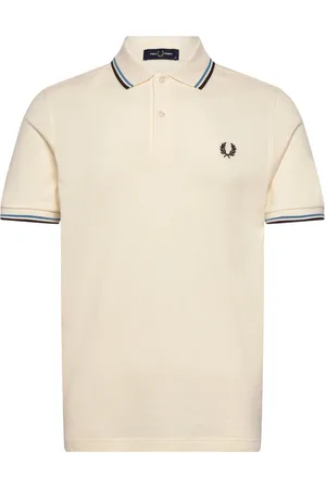 Fred Perry Twin Tipped Fp Shirt Tops Polos Short-sleeved Cream