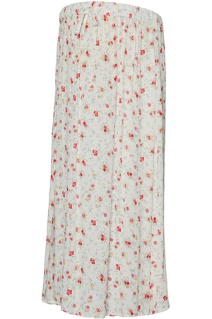 Mama;licious Mlora Wo Midi Skirt Hw Skirts Knee-length & Midi Skirts White
