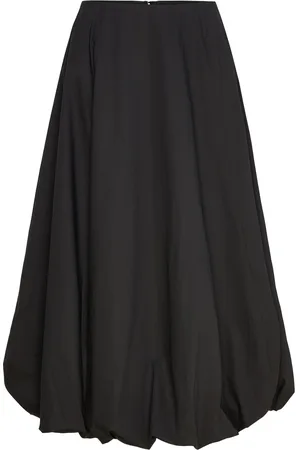 MANGO Balloon Midi Skirt Skirts Knee-length & Midi Skirts Black