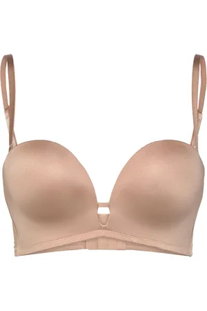 Lindex Bra Deep Plunge Strapless Mic Lingerie Bras & Tops Push Up Bras Beige