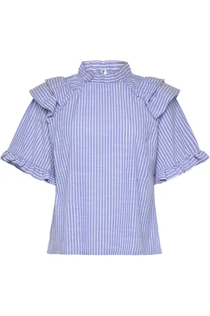 Noella Lesly Blouse Tops Blouses Short-sleeved Blue