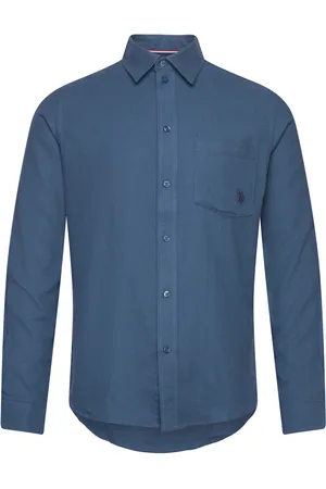U.S. Polo Assn. Kim Reg Flannel Uspa M Shirt Tops Shirts Casual Blue