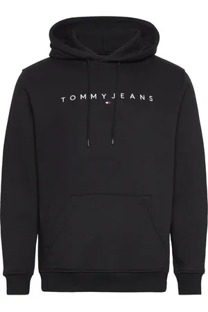 Tommy Hilfiger Tjm Reg Linear Logo Hoodie Ext Tops Sweatshirts & Hoodies Hoodies Black