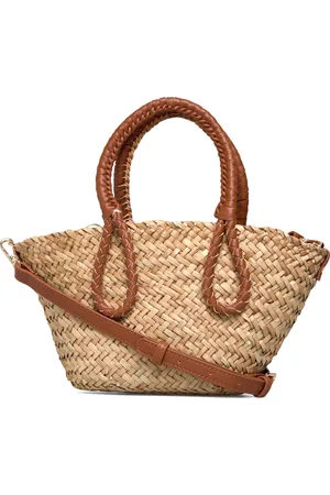 MANGO Mini Straw Basket Accessories Bags Shoulder Bags Beige