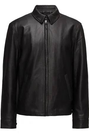 Ralph Lauren Leather Jacket Læderjakke Skindjakke Black
