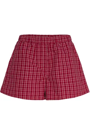Weekday Relaxed Boxer Cotton Shorts Bottoms Shorts Casual Shorts Red
