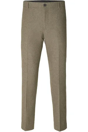 SELECTED Slhslim-Mark Wool Trs B Noos Bottoms Trousers Formal Brown