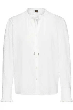 HUGO BOSS C_Biusica Tops Blouses Long-sleeved White