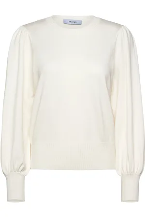 Minus Msliva Long Sleeve Pullover Tops Knitwear Jumpers White