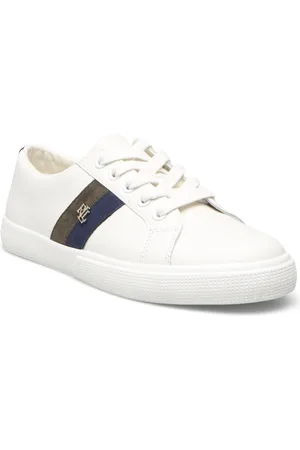 Ralph Lauren Janson Ii Leather & Suede Sneaker Low-top Sneakers White