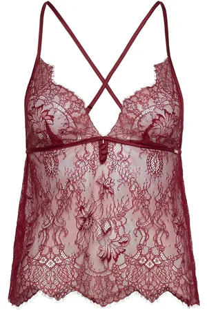 Hunkemöller Delphine Lace Cami Bodies Slip Burgundy
