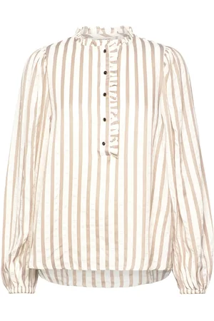 Freequent Fqnoto-Blouse Tops Blouses Long-sleeved Cream