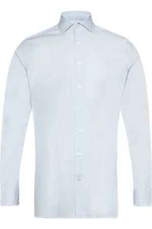 Hackett Essential Stretch Pop Tops Shirts Business Blue