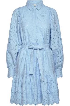 Y.A.S Holi Ls Belt Dress S. Kort Kjole Blue