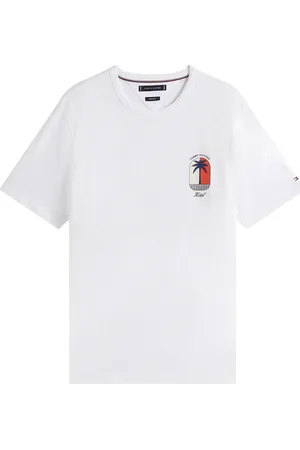 Tommy Hilfiger Palm Tree Tee Tops T-Kortærmet Skjorte White
