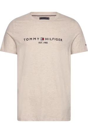 Tommy Hilfiger Tommy Logo Tee Tops T-Kortærmet Skjorte Cream