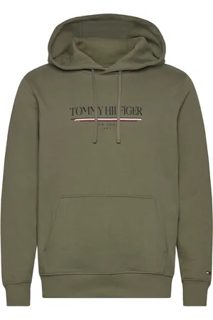 Tommy Hilfiger Brand Love Hilfiger Hoodie Tops Sweatshirts & Hoodies Hoodies Khaki Green