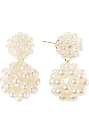 By Jolima Pearl Double Bead Earring Accessories Jewellery Earrings Studs White