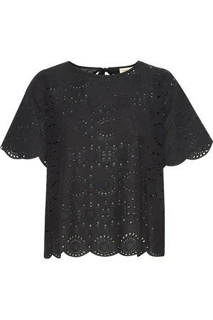 FRANSA Frangie Bl 1 Tops Blouses Short-sleeved Black