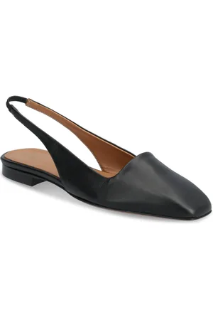 ATP Atelier Plesio Black Nappa Shoes Slingbacks Flat Slingbacks Black