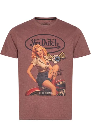 Von Dutch T-Shirt Print Burgundy Tops T-Kortærmet Skjorte Red