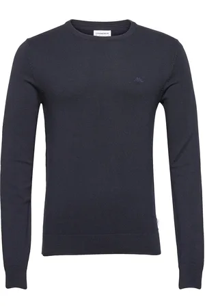 Lindbergh Melange Round Neck Knit Tops Knitwear Round Necks Navy