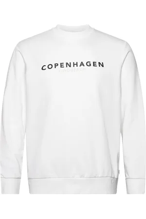 Lindbergh O-Neck Printed Sweat Tops Sweatshirts & Hoodies Hoodies White