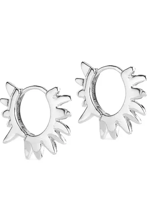 Enamel Sunshine Leaves Hoops Accessories Jewellery Earrings Hoops Silver
