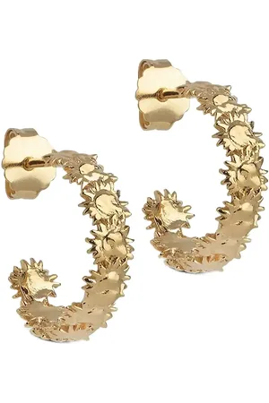 Enamel Sunshine Wreath Hoops Accessories Jewellery Earrings Hoops Gold