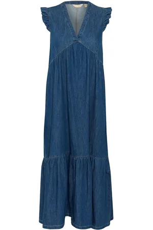 Culture Cuberteline Arpa Dress Maxikjole Festkjole Blue