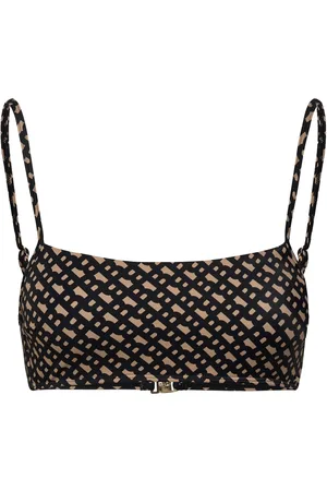 HUGO BOSS Bb Monogram Bandeau Swimwear Bikinis Bikini Tops Bandeau Bikinitops Multi/patterned