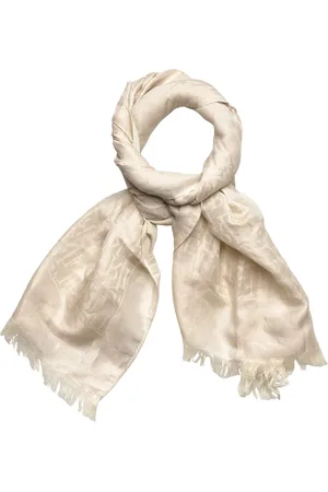 Ralph Lauren Metallic Logo Jacquard Wrap Scarf Accessories Scarves Lightweight Scarves White