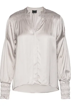 Levete Room Lr-Estel Tops Blouses Long-sleeved Grey