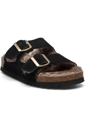 Scholl Sl Josephine Suede Black Shoes Mules & Slip-ins Flat Mules Black