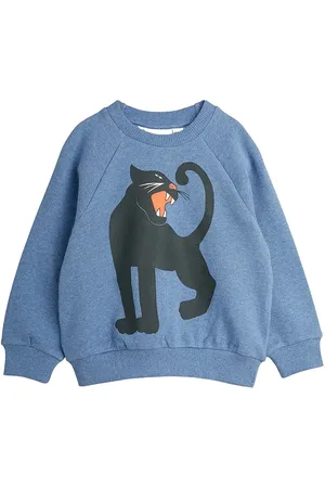 Mini Rodini Panther Sp Melange Sweatshirt Tops Sweatshirts & Hoodies Sweatshirts Blue