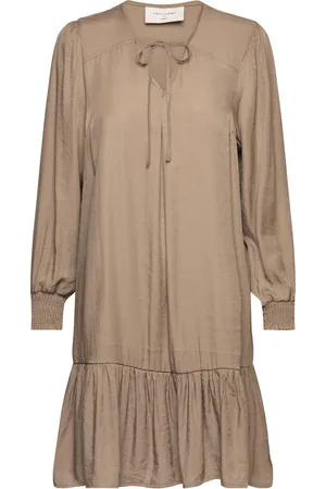 Freequent Fqlou-Dress Knælang Kjole Brown
