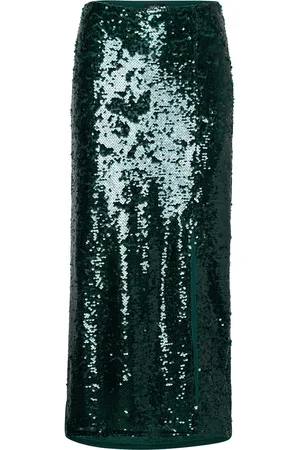 Lindex Skirt Zuri Knælang Nederdel Green