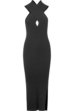 Second Female Kris Knit Dress Knælang Kjole Black