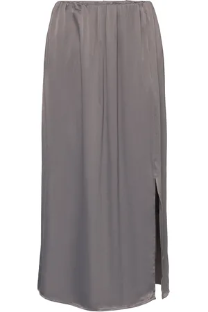 Levete Room Lr-Amira Knælang Nederdel Grey