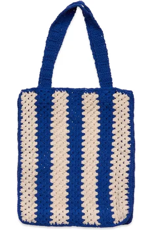 MANGO Bucket Crochet Bag Bags Beach Bags Blue