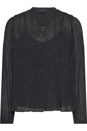 Levete Room Lr-Emma Tops Blouses Long-sleeved Black