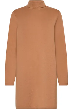 VERO MODA Vmmathilde Ls Flat Long Knit D2 Kort Kjole Brown