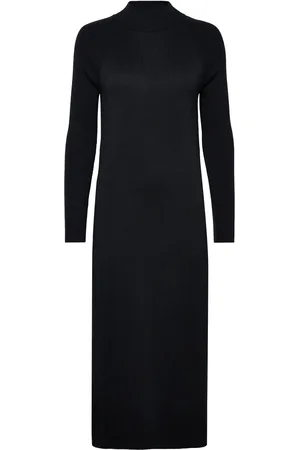 ESPRIT Women Dresses Flat Knitted Kneelength Knælang Kjole Black