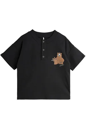 Mini Rodini Camp Rodini Sp Ss Grandpa Tops T-Kortærmet Skjorte Black